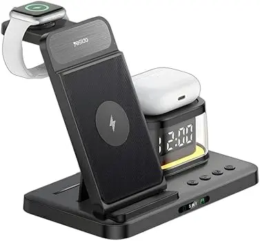 Yesido DS25 | Simsiz Zarýadka Enjamy 15W RGB Gara Açyk