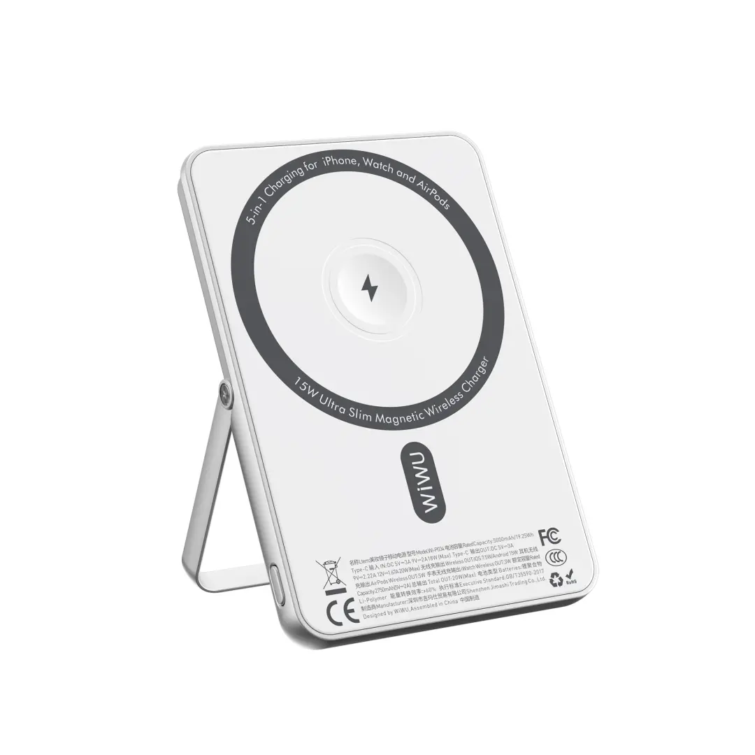 WIWU WI-P051 | Внешний аккумулятор 5000мАч Type-C Беспроводная Быстрая Зарядка 6-в-1