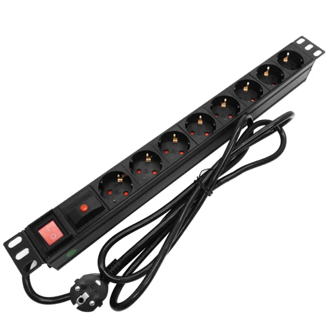 APKR NETPDU6S | 6 Fransuz Rozetkaly 1U 19" Rack Tok Bloky