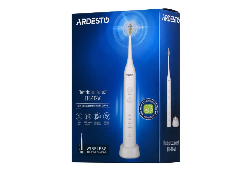 ARDESTO ETB-112W | Electric Toothbrush 4 Modes Up to 25 Days