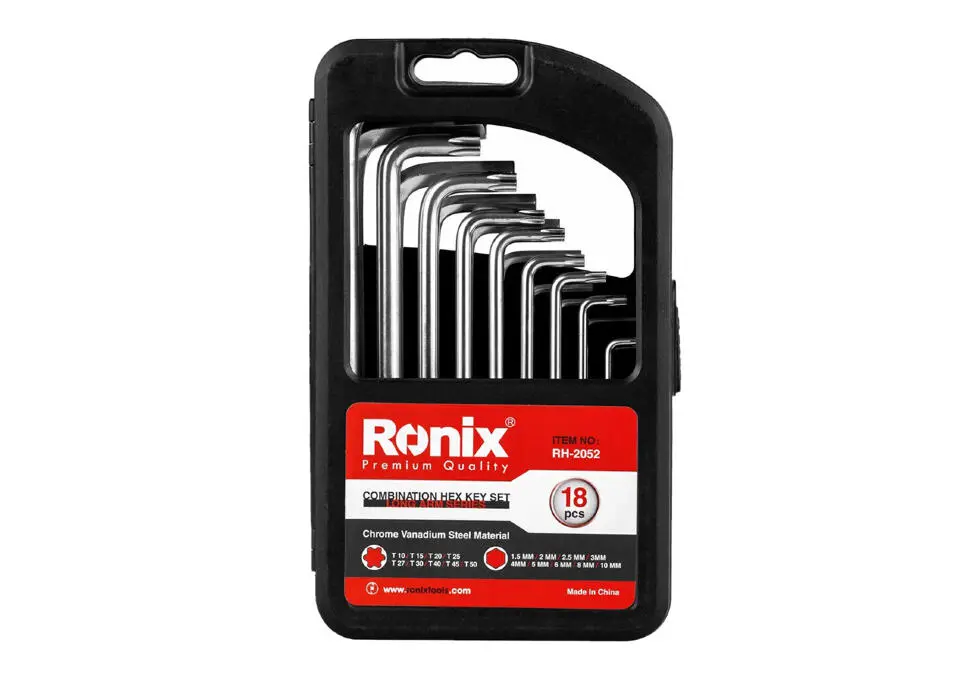 Ronix RH-2052 | Hex & Torx açarlar toplumy 18 sany Hrom-wanadiý