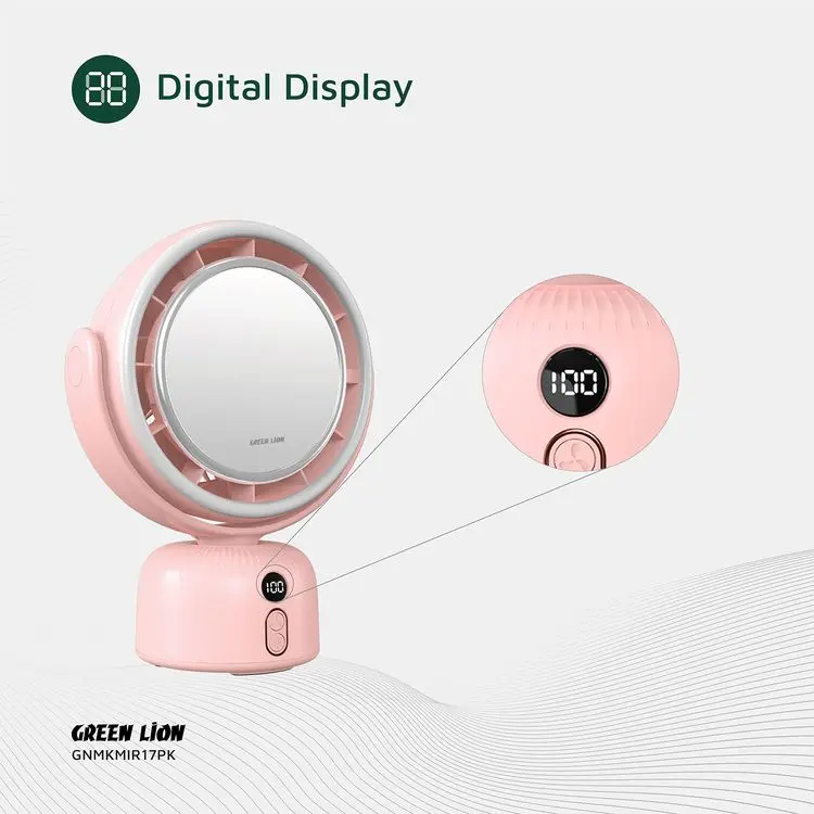 Green Lion MIRGL9904781972994 | Makeup Mirror with Fan Pink