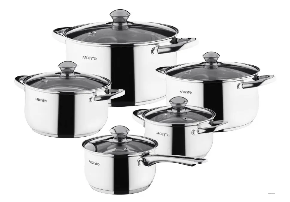 Ardesto COOKARDAR1910PS | Stick Cookware Set 10-Piece Stainless Steel
