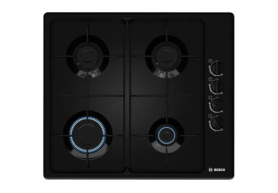 Bosch HOBBOSPBP6C6B82Q | Gaz plitasy 4 ojakly ýaşryn gara