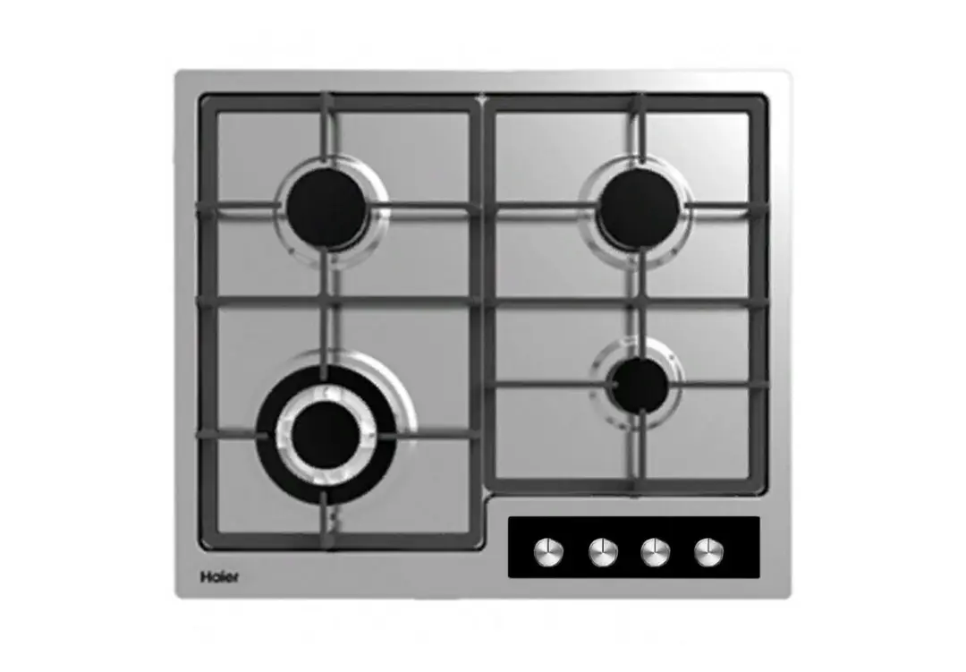 Haier HCC640F-D | Built-In Gas Hob 4 Burner Silver 600x500mm