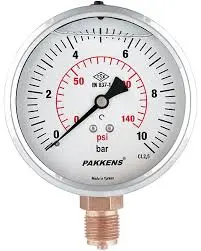 Pakkens 631001108 | Manometer Ø63mm Glycerin-Filled 0–16 bar/psi