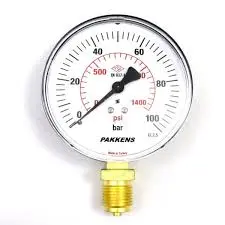 Pakkens 1001001112 | Pressure Gauge Ø100mm 0-100 bar Glycerin-Filled