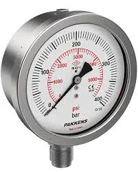 Pakkens 1001001117 | Pressure Gauge Ø100mm 0/400 bar-psi