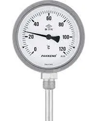 Pakkens 1004010305 | Bimetallic Thermometer Ø100mm, 0/+120°C, Bottom G1/2"B Connection