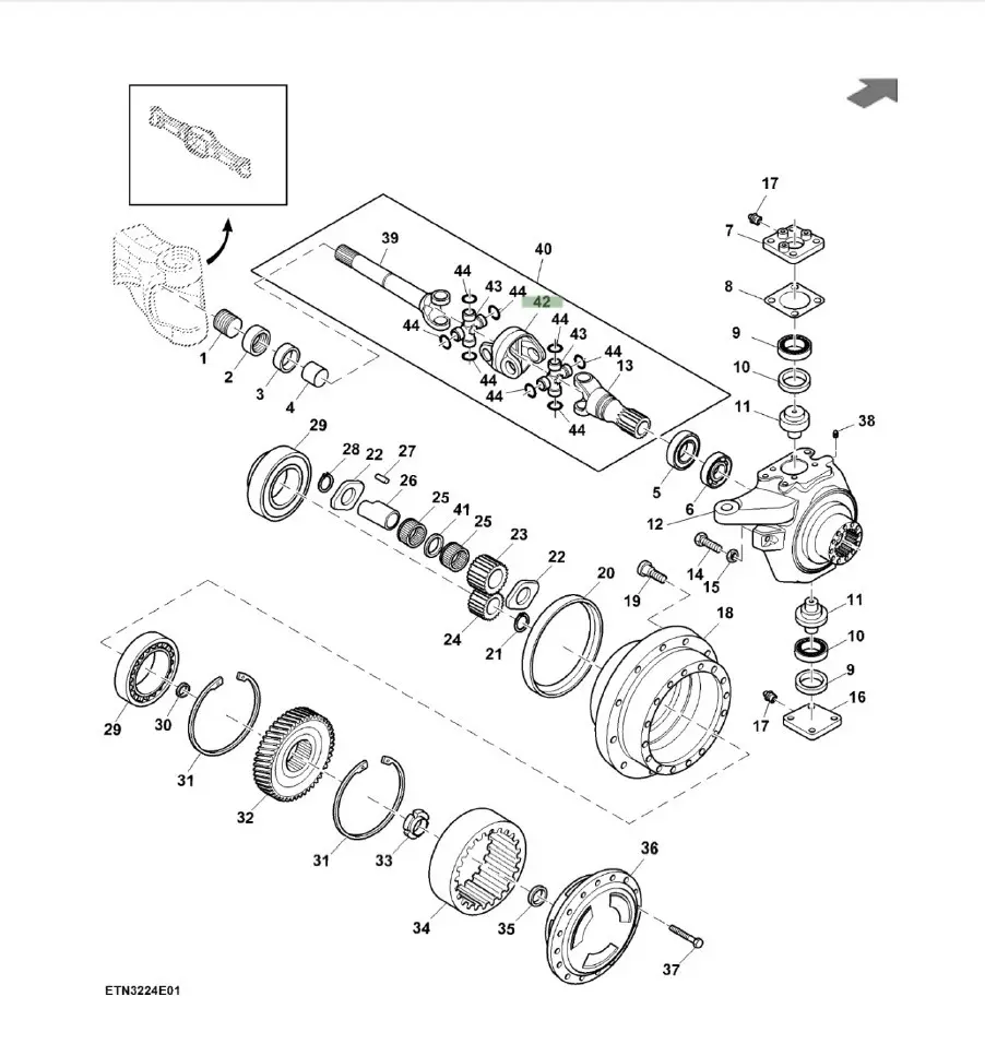 John Deere SU35177 | Aks Muftasy Agyr Şertler OEM Hil