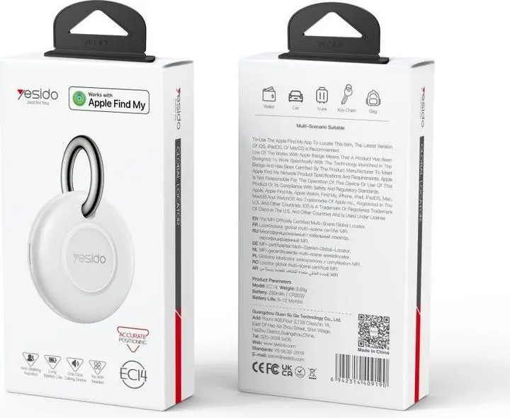 Yesido Air tag EC14 | Bluetooth-трекер для отслеживания активов