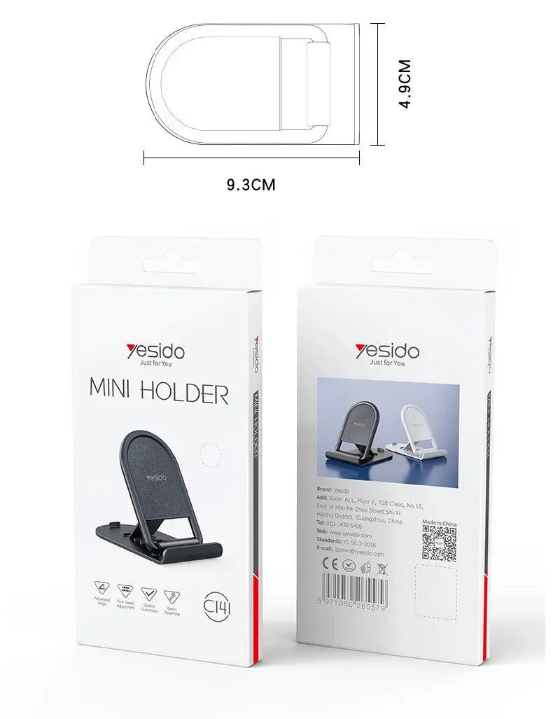Yesido C141 | Plastic Folding Holder Universal for Smartphones & Tablets