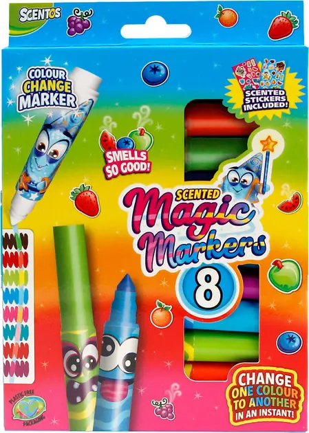 Scentos 8463760201025 | Scented Magic Markers Set 8+1 Color Changing