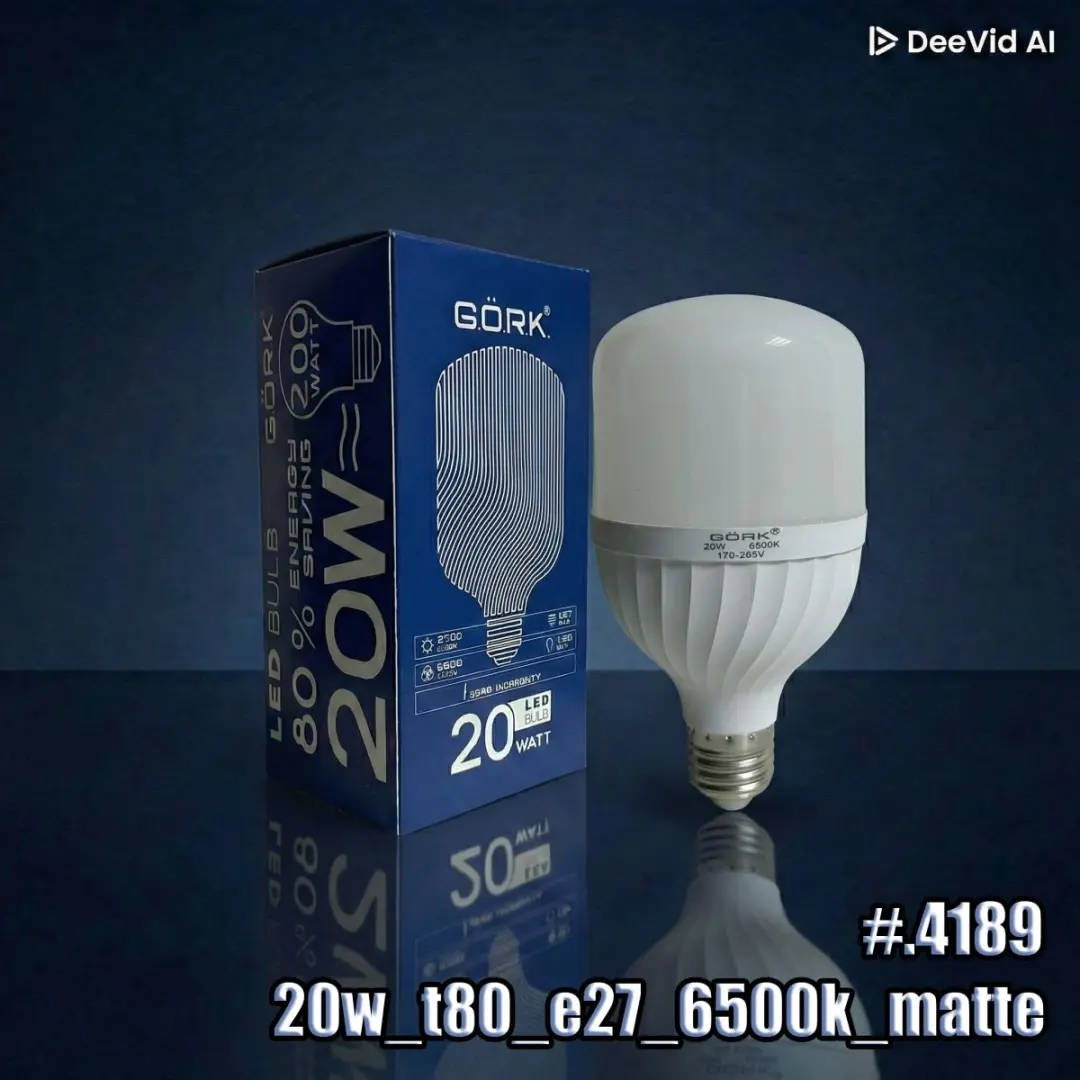 GÖRK 6898246254189 | LED Lamp E27 20W 6500K Matte