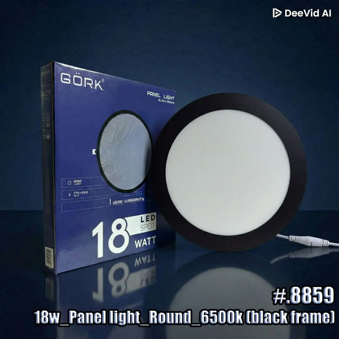 GÖRK 6900003398859 | Круглая LED панель 18 Вт 6500K черная рамка