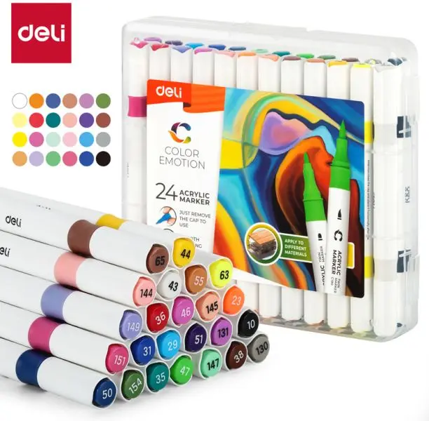 Deli C190-24 | Acrylic Marker Bulk Pack 24 pcs