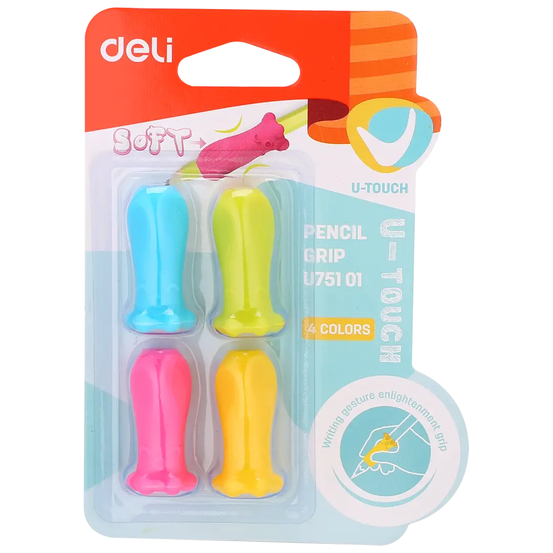Deli U75101 | Pencil Grip 4 Colors Ergonomic Silicone