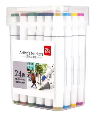 Deli No.70801-24 | Sketch Markers 24 Colors