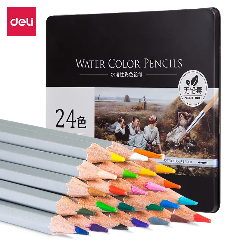 Deli No.6521 | Akwarel reňkli galamlar toplumy 24 reňk