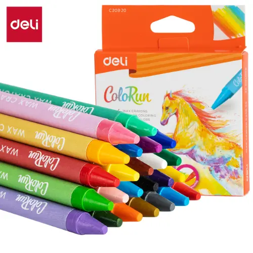 Deli C20820 | Wax Crayon 24 Colors Set