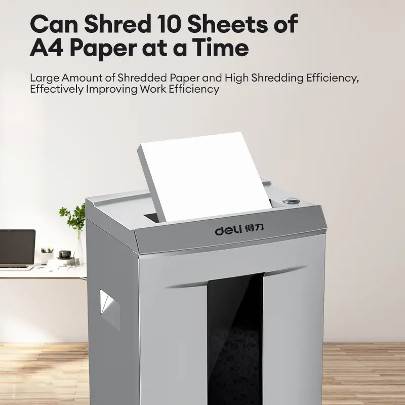 Deli No.9905 | Paper Shredder Micro-Cut 10 Sheets A4 2x15mm