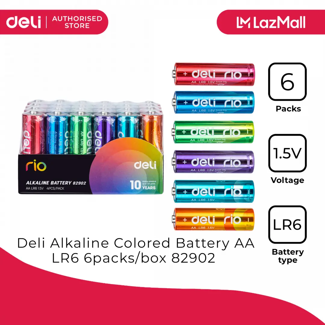 Deli No.82902 | AA Alkaline Battery 4 pcs Pack