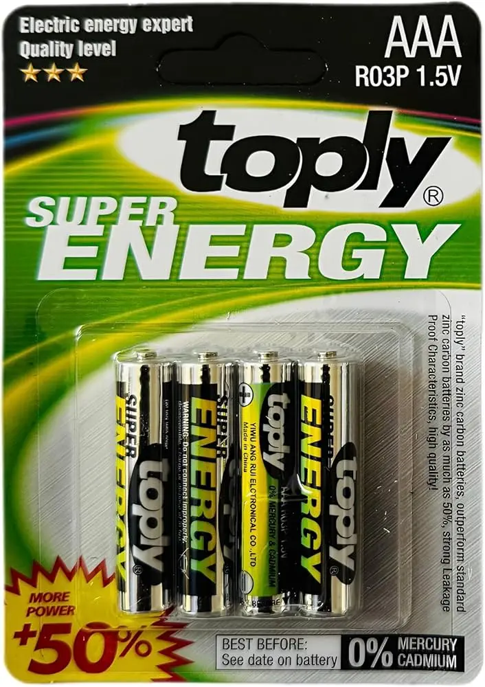 Toply Super Energy AA R6P | Батарейка AA 1,5В долгий срок службы