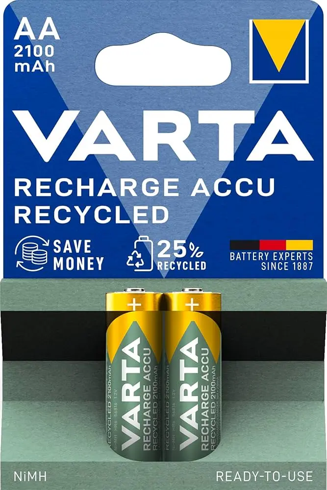 Varta 2AA Rechargeable | AA Battery 2100mAh Ready to Use