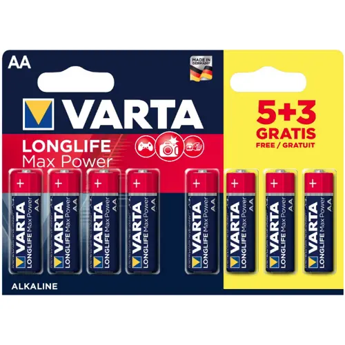 Varta Longlife AA Max Power 4706 | Батарейка AA 8 шт. высокая мощность