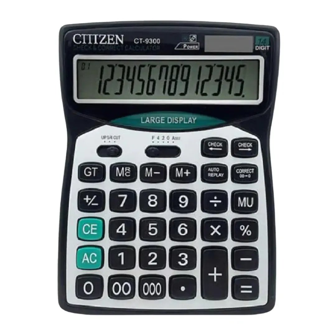 Flamingo CT-9300C-W | Калькулятор Большой ЖК Дисплей Двойное Питание