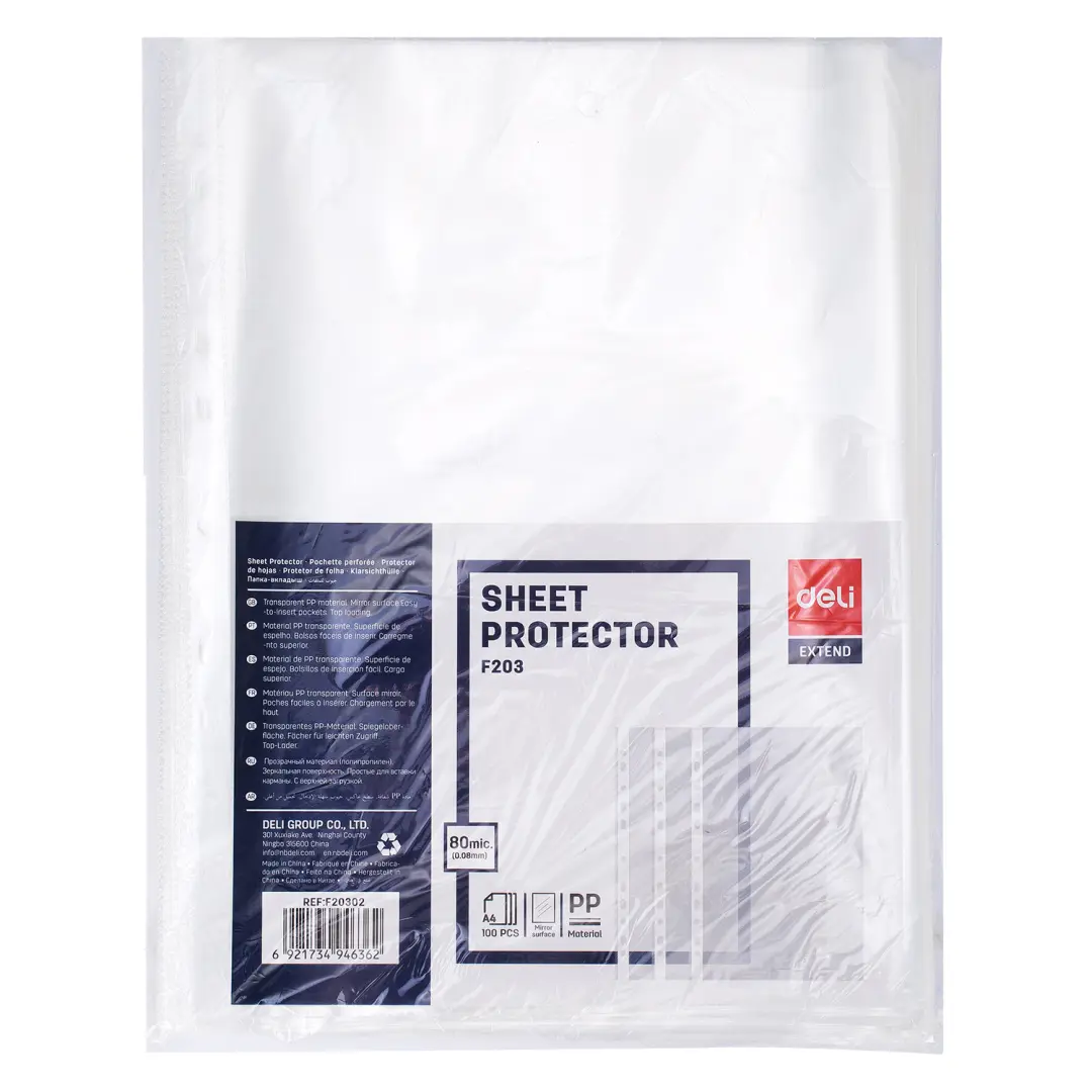 Deli F20302 | A4 File 80 Micron Polypropylene