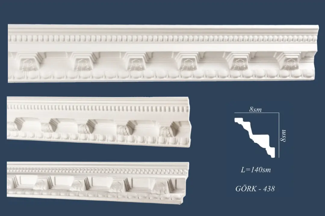 Ajayyp gork Gork-438 | Decorative Cornice 140*-8 Durable Finish