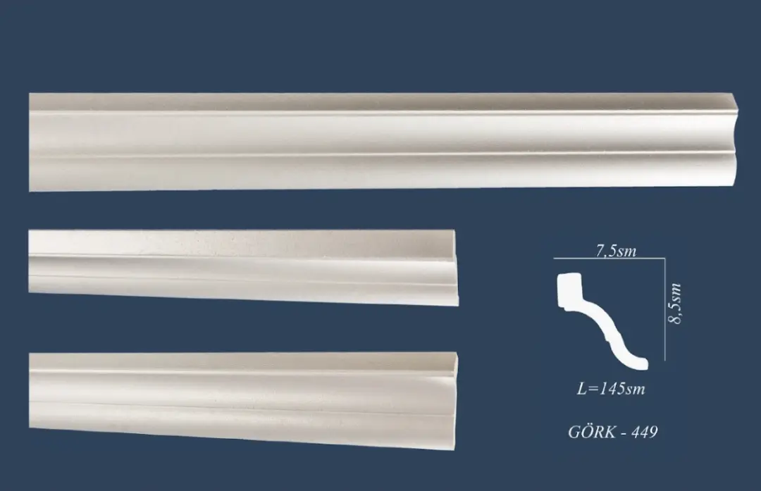 gork-449 | декоративный карниз 145x8.5см прочный композит