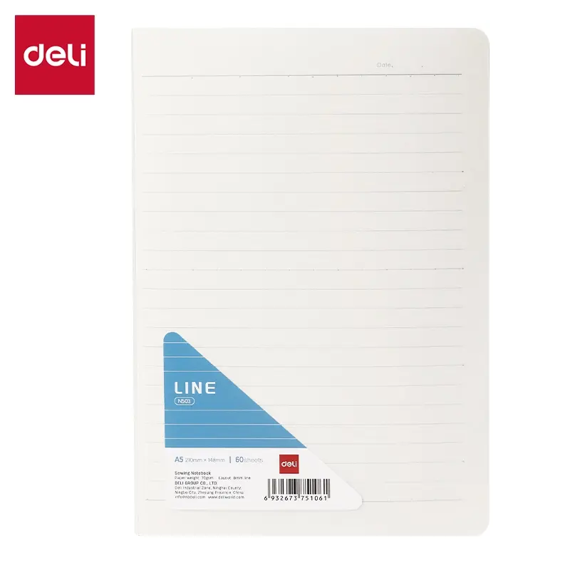 Deli N503 | A5 liniýaly bloknot 60 sahypa