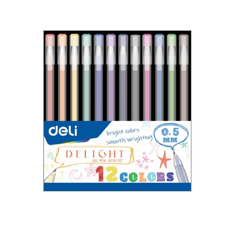 Deli No.G119-12c | Gel reňkli ruçka toplumy 12 reňk