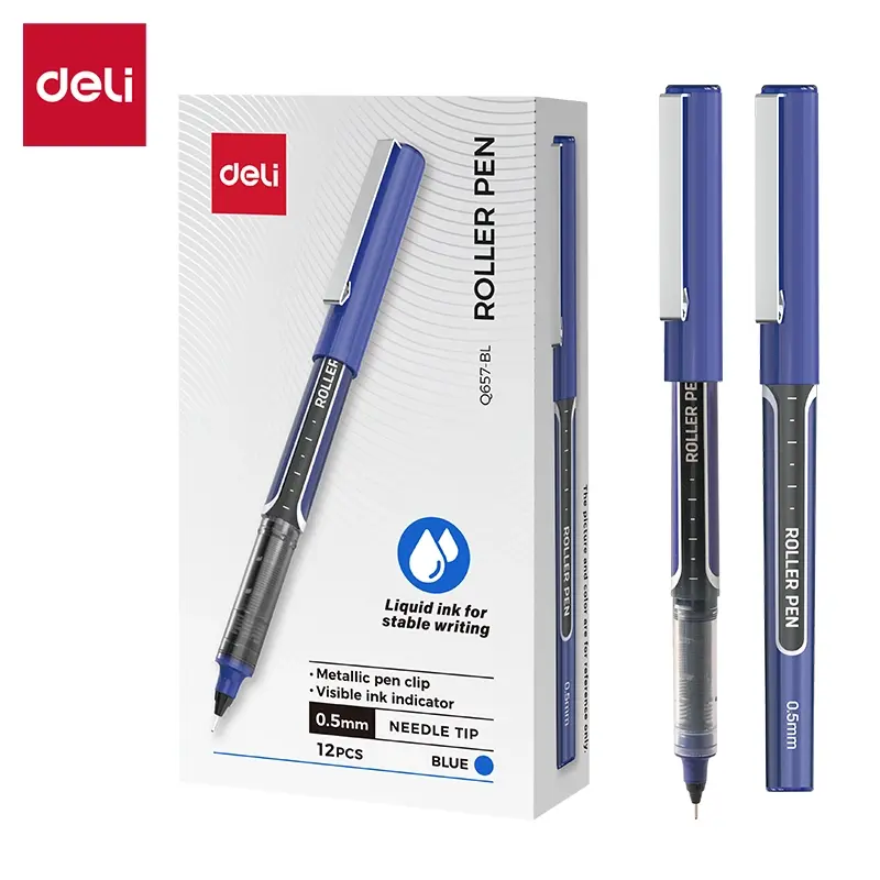 Deli Q657-BL | Ручка-роллер 0,5 мм