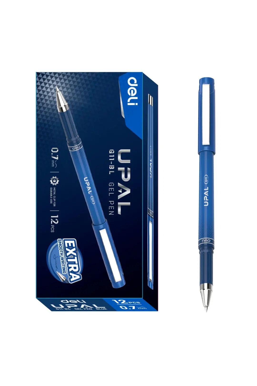 Deli G11-BL | Gel Pen Blue 0.7mm Bulk Pack 12pcs