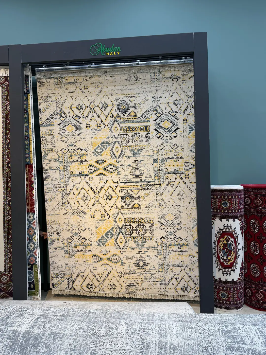 Abadan haly Nusay krem-sary 2.5x3 | Carpet Cream-Yellow Durable 2.5x3 m