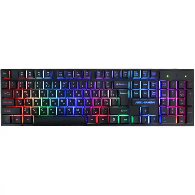 JEDEL K500+ | Проводная клавиатура RGB 104 клавиши EN+RU+TM
