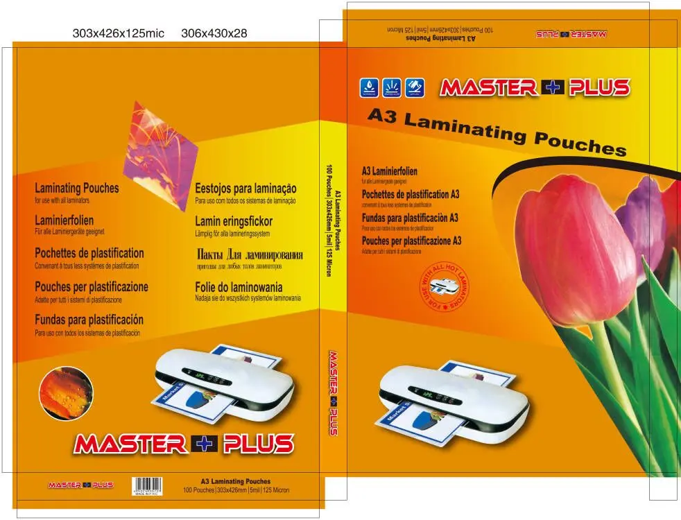 MASTER PLUS 125 Micron 100 pcs | A3 Laminating Pouches