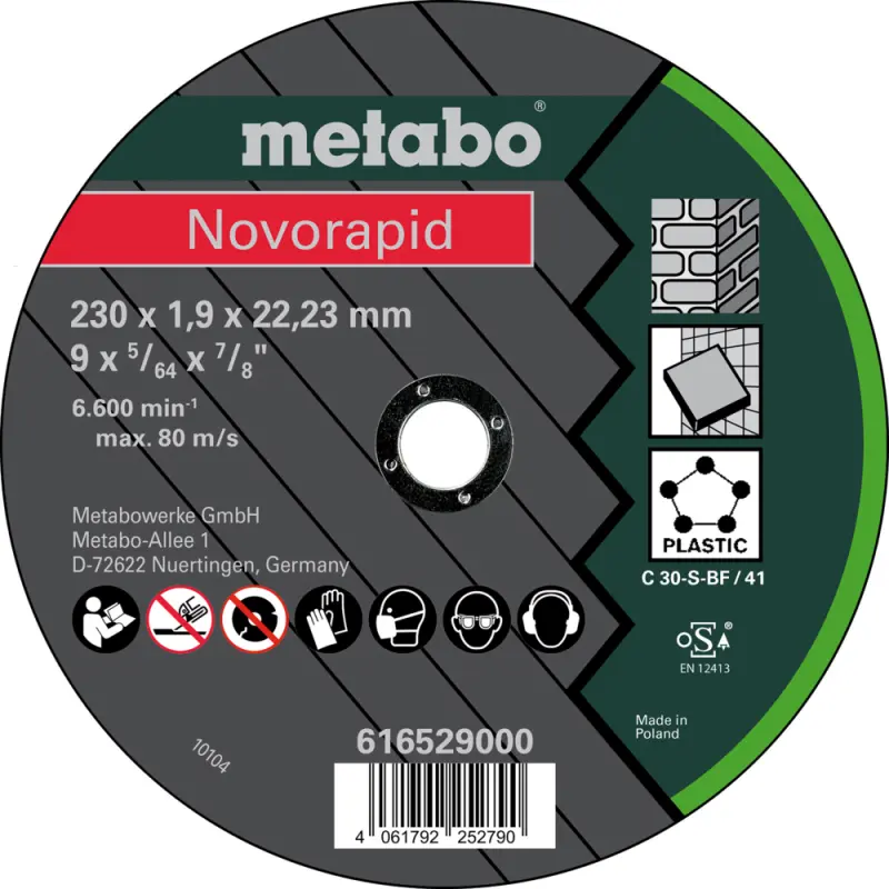 METABO Novorapid 230x1.9x22.23 Universal Отрезной круг TF41 616529000