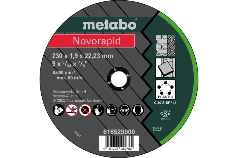 METABO Novorapid 230x1.9x22.23 Universal Отрезной круг TF41 616529000