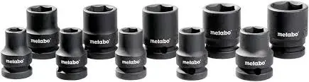 METABO 1/2" Impact-Proof Socket Wrench Set, Model 628831000