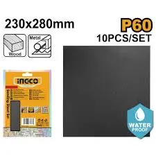 Ingco suw geçirmeýän zımpara kagyzy 230x280mm 50 sany P400