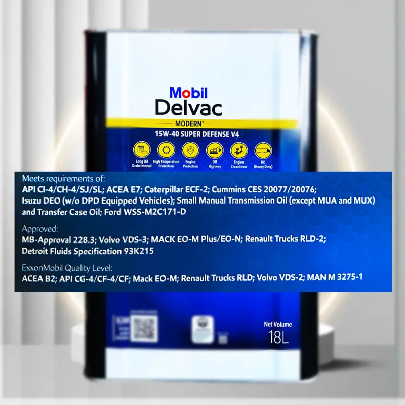 Mobil Delvac Modern MX 15W-40 Engine Oil, 18L