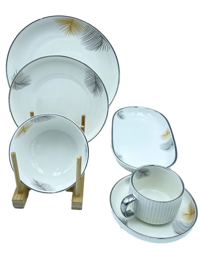 MLD MLD513-35 | Столовый набор белый хром 32 предмета на 6 персон