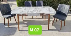 4K M7 | Кухонный стол + 6 стульев, бесплатная доставка по Ашхабаду
