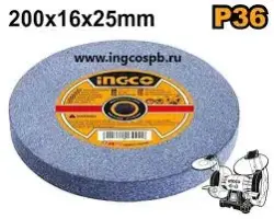 Ingco AGW2006026 Настольный шлифовальный круг 200x16x25мм P-36