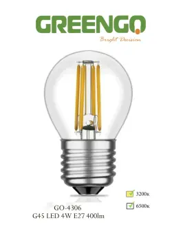 Greengo GO-4306 LED E27 | Светодиодная лампа 4 Вт белая
