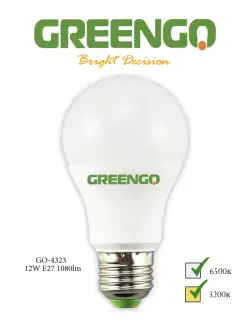 Greengo GO-4323 LED E27 | Светодиодная лампа тёплый свет 12 Вт
